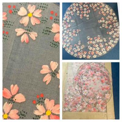 Yamato hand painted anitique silk cherry blossoms