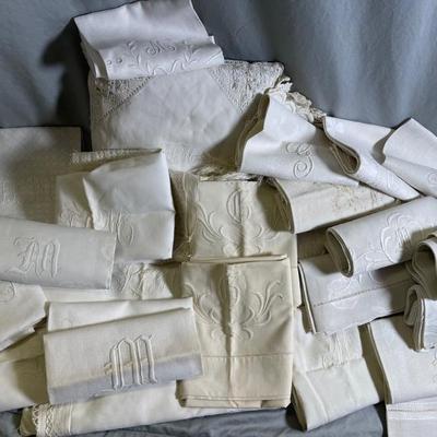 Vintage monogrammed linens