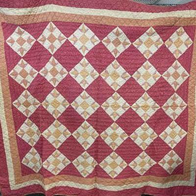 Antique quilt evening star pattern