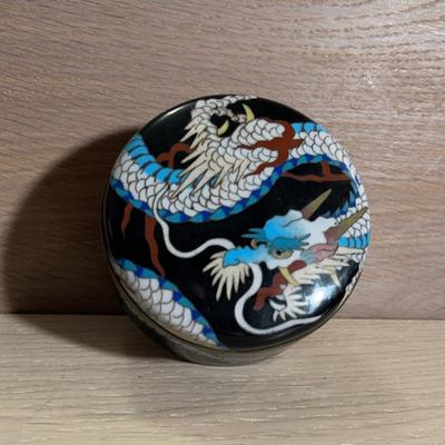 Cloissone dragon trinket box