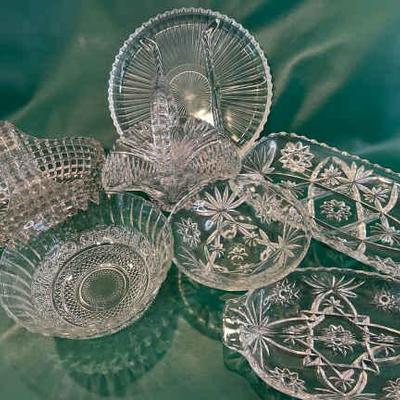 Crystal serving pieces