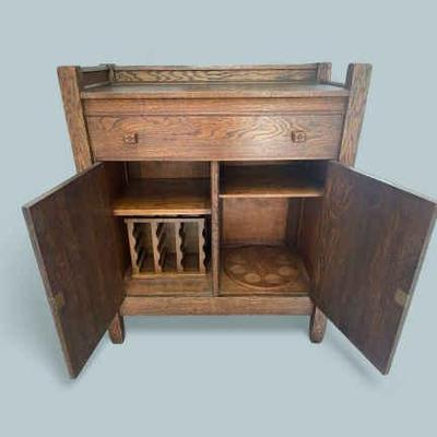 Antique mission style bar or cabinet