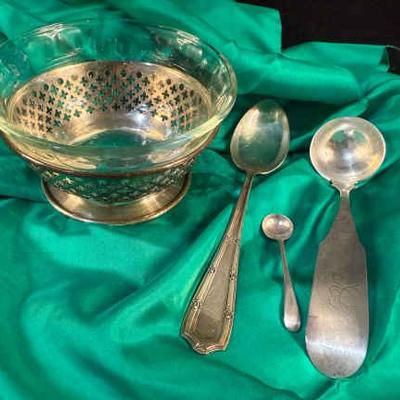 Sterling caddy bowl alvin sterling fork & more