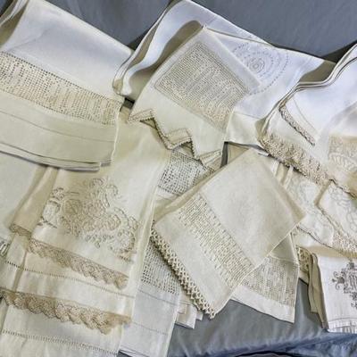 Vintage hand towels and bedding