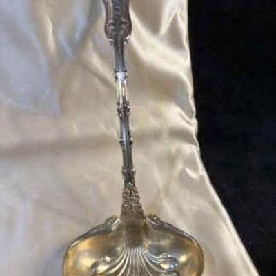 Large sterling monogrammed ladle