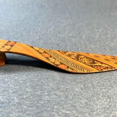 Micro mosaic wooden shoe victorian letter opener