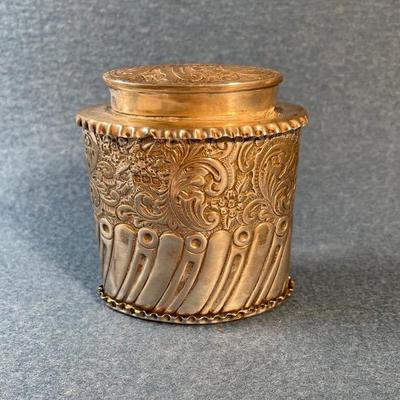 Ornate sterling container stamped 1784 1890