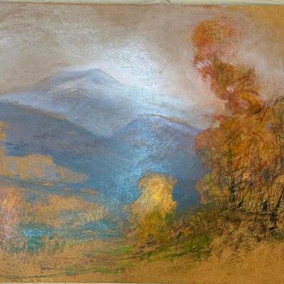 Vintage Original Dave Sterling Unframed Oil On Board Mountain Landscape Unsigned 