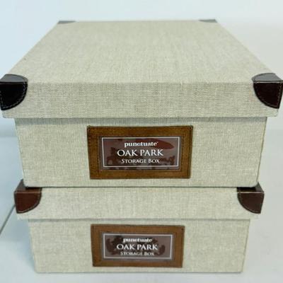 (2) Punctuate Oak Park Heavy Duty Storage Boxes