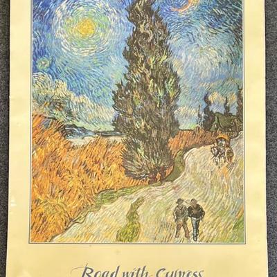 1995 Vincent Van Gogh Road With Cypress And Star Poster Print - Portal Publications 