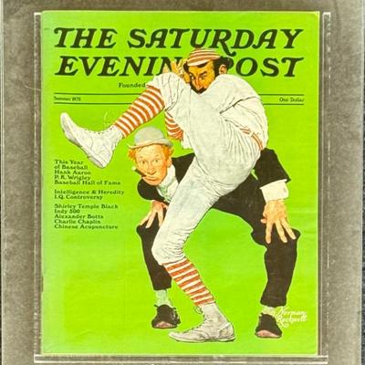 The Saturday Evening Post 1972 Magazine Inside Acrylic Stand 