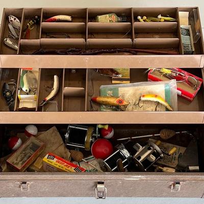 Vintage Kennedy Metal Tool Box With Assorted Lures And Tackle
