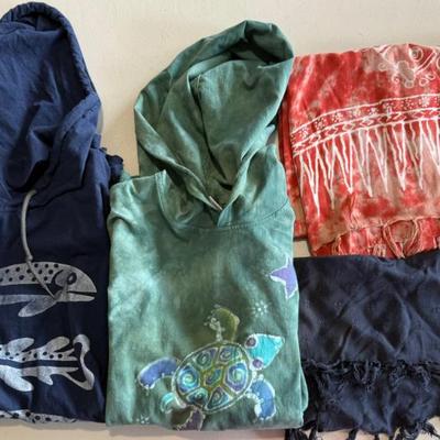 Marushka Size XL Hoodie, Dharma Training Company Large Cotton Hoodie, Pineapple Road Scarf, Gypsy Scarf