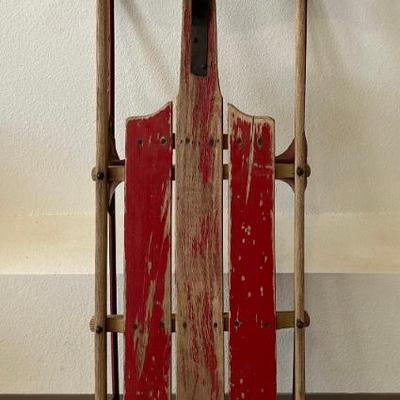 1940s Wood And Metal 44 Inch Sled 