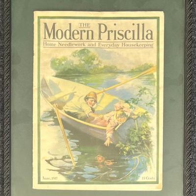 Antique Framed June 1917 The Modern Priscilla 15 Cent Article 