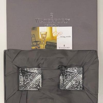 Pair Of Waterford Crystal 2003 Place Card Holders With Original Box