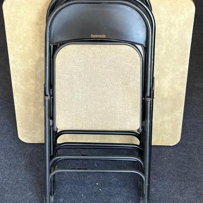Vintage Samsonite Folding Table With (4) Samsonite Chairs 