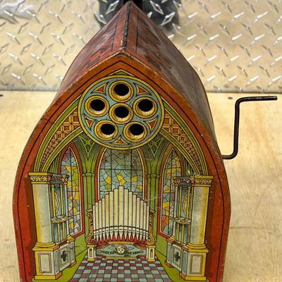 1950's J. Chien Tin Wound Up Crank Cathedral (not Working)
