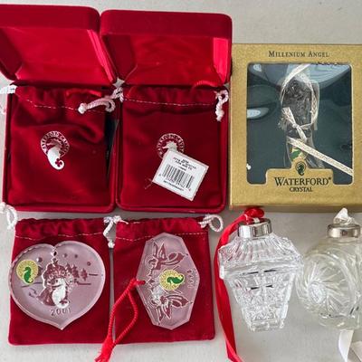 (7) Waterford Crystal Ornaments Early 2000's - (3) With Original Boxes