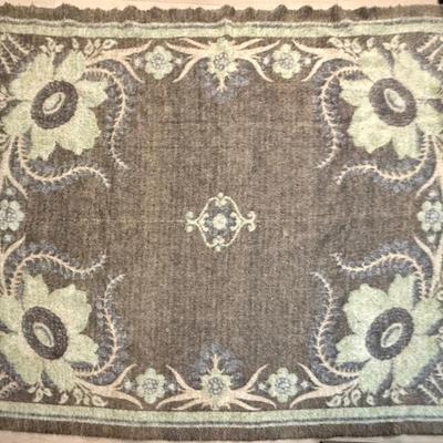 Tigre Marca Registrada Alpaca Wool Floral Art Deco Style Blanket - 71 X 89