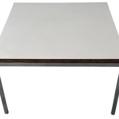 Vintage Josephine Knoll Melamine Top 27 Inch Table With Chrome Metal Base 