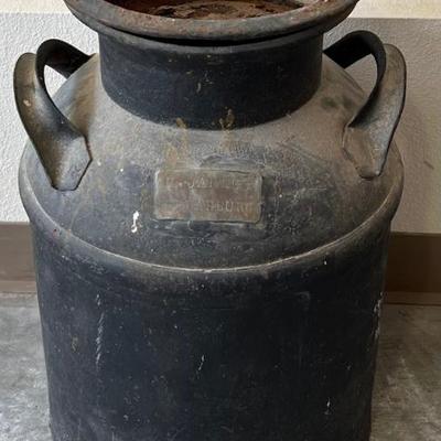 Antique 5-gallon Milk Jug With H Janke Cedarburg Plaque ( As Is )