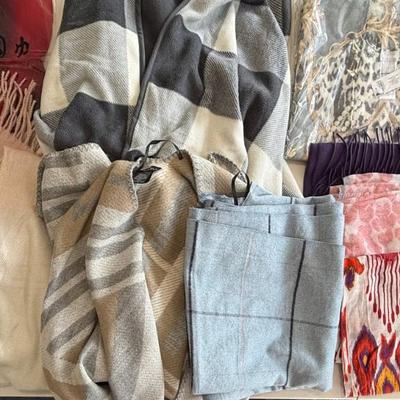Vintage Scarves And Shawls - Chicos, Fraas, Woolrich, 100 Percent Silk