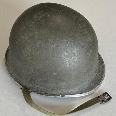 WWII M1 Metal Helmet With Shell Liner - Belonged To Willis B. Howard Jr.