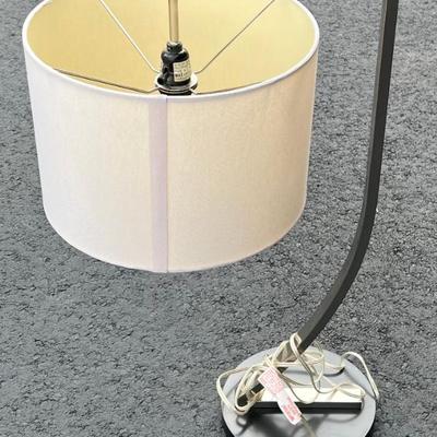 Home Makers Stainless Table Lamp With Wood Base And White Shade