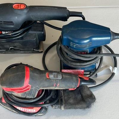 (3) Corded Sanders - Craftsman, Ryobi, And Black & Decker