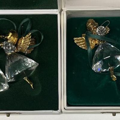 (3) Swarovski Crystal Christmas Memories Angel Ornaments With Boxes