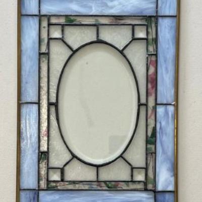 Vintage 12" X 33.25" Hand Made Stained Glass Wall Hanging