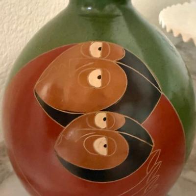 Vintage Mario Norori Nicuraguan Art Pottery Vase Signed 