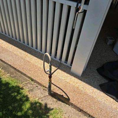 Perfect flame barbeque is attached to a gas line
