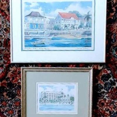 (2) Framed Island Prints