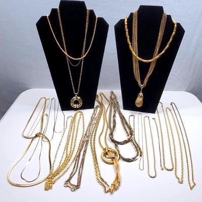 Costume Jewelry - Gold-toned Necklaces 
