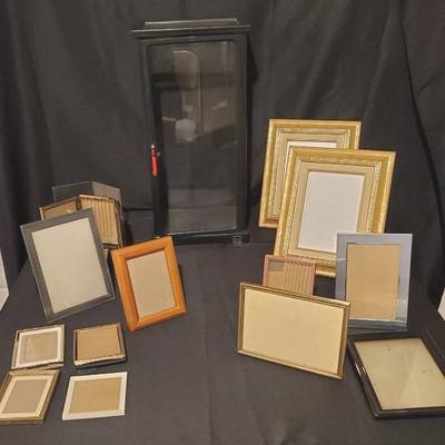 Mystery Lot Picture Frames & Upright Glass Display Case