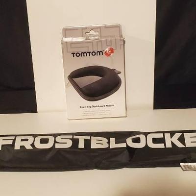 (2) Car Accessories - Tom Tom Holder & Frostblocker
