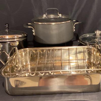 Roasting Pan, Pots and Egg Poacher