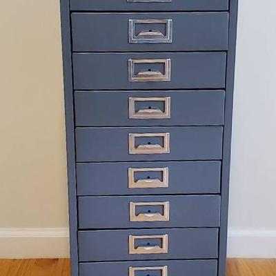 9-Drawer Gray Metal Storage Cabinet 