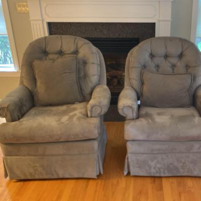 (2) Microsuede Swivel Chairs