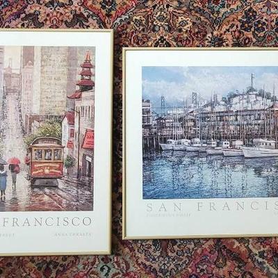 (2) Framed San Francisco Prints - Anna Chrasta