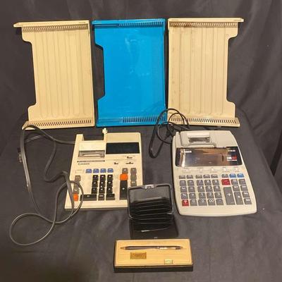 (2) Adding Machines And Other Office Items