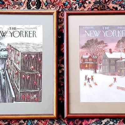 (2) Framed New Yorker Magazine Cover Prints 