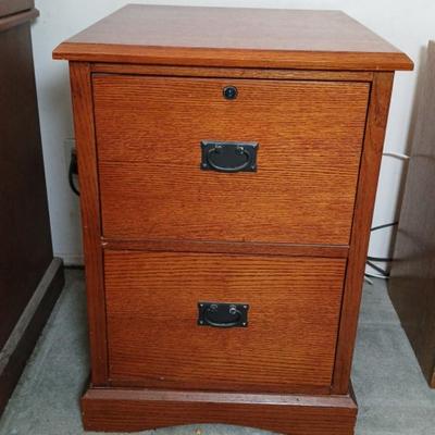 Golden Oak Small File Cabinet