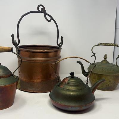 Copper Pot And Tea Kettles