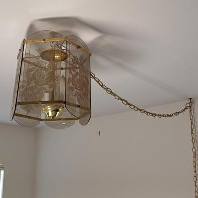 Glass Panel Hanging Light