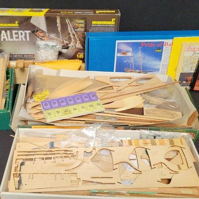 MODEL SHIP KITS, BOOKS, AND MISCELLANEOUS PARTS