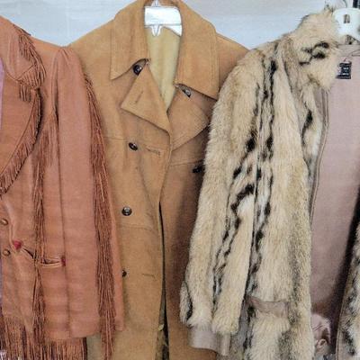 LADIES FAUX LEATHER COAT, FAUX FUR JACKET AND SUEDE COAT
