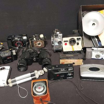 COLLECTION OF FILM CAMERAS, ACCESSORIES, AND MORE